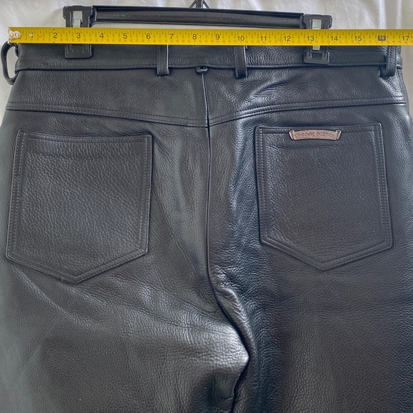CHROME HEARTS - Men's Black Leather Pants - Picture 13 of 14